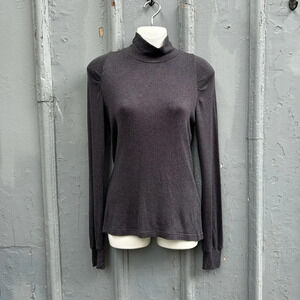 Allison Wonderland Pillar Grey Sleeve Detail Modal Turtleneck, size  6